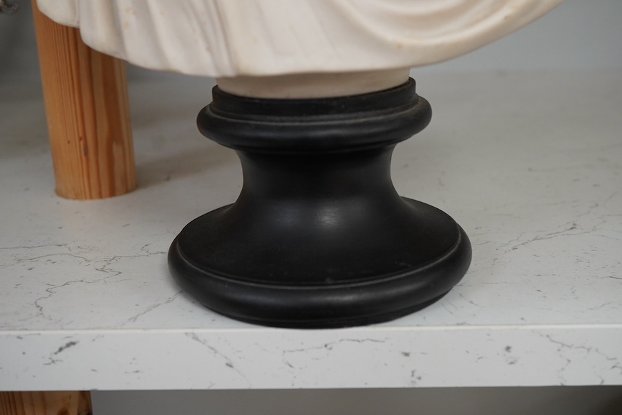 After Raffaele Monti (Italian, 1818-1881), a composition bust of ‘The Veiled Bride’, 36cm